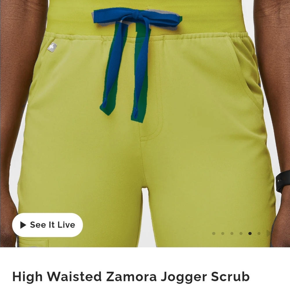 Figs High Waisted Zamora Lime Jogger Scrub Pants